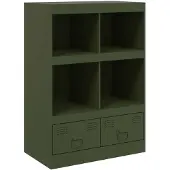 vidaXL Dressoir 67x39x95 cm staal olijfgroen
