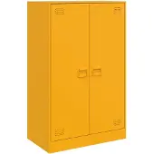 vidaXL Dressoir 67x39x107 cm staal mosterdgeel