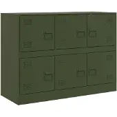 vidaXL Dressoir 99x39x73 cm staal olijfgroen