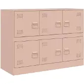 vidaXL Dressoir 99x39x73 cm staal roze