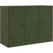 vidaXL Dressoir 99x39x73 cm staal olijfgroen