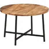 vidaXL Salontafel 54x54x35 cm massief mangohout en ijzer