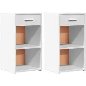 vidaXL Nachtkastjes 2 st 35x34x65 cm bewerkt hout wit