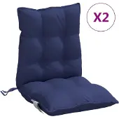 vidaXL Stoelkussens 2 st lage rug oxford stof marineblauw