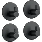 EAVY Handdoekhaakjes Zelfklevend 4 stuks - Handdoekhouder Zwart - Zelfklevende Haakjes