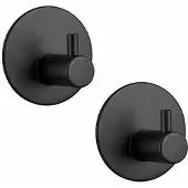 EAVY Handdoekhaakjes Zelfklevend Zwart - 2x Zelfklevende Haakjes - Handdoekhouder
