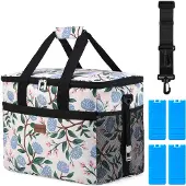 Packaway 4 Laags Geïsoleerde Koeltas - Lunchtas 30 liter - White Flower