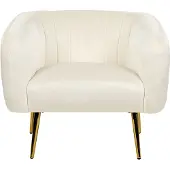 Beliani LACONIA - Fauteuil-Beige-Fluweel
