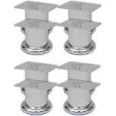 vidaXL Bankpoten 8 st rond 60 mm chroomkleurig