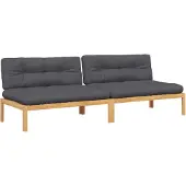 vidaXL - Tuinmiddenbanken - 2 - st - pallet - met - kussens - massief - acaciahout