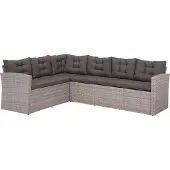 Beliani Viterbo Loungeset Polyrotan grijs online kopen