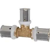 Kirchhoff Messing verloopstuk T-stuk, blank, 20 mm x 16 mm x 20 mm, persfitting voor meerlagenbuis - 988718155