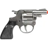 Gonher Gohner politie verkleed speelgoed revolver/pistool met kort loop - metaal/plastic - 8 schots