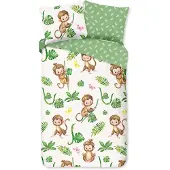 Good Morning Kinder Dekbedovertrek Katoen Renforcé Play - green 140x200/220cm