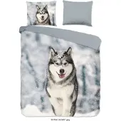 Good Morning Dekbedovertrek Flanel Husky - grey 240x200/220cm