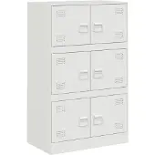 vidaXL Dressoir 67x39x107 cm staal wit