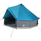 vidaXL Tipi-familietent, geschikt voor 6 personen, blauw, waterdicht