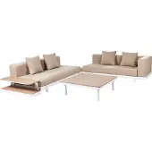 Beliani MISSANELLO - Zitgroep-Beige-Polyester