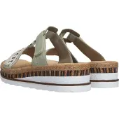 Rieker Muiltjes beige / pastelgroen / zwart / parelwit