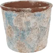 Clayre & Eef Bloempot Ø 23x20 cm Beige Blauw Terracotta Beige