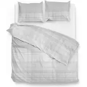 Zo! Home Dekbedovertrek Marley Cloud Grey - 100% Katoen-flanel - 200 x 200/220 cm