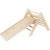 Luna Toys Naturel Houten Klimrek met Glijbaan LU-36950