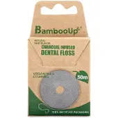 BambooUp Charcoal Floss 50 mtr Wax, Fluor & Mint
