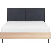 Beliani IZERNORE - Bed - Donkergrijs - 160 x 200 cm - Stof