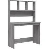 vidaXL Bureau met plank, grijs Sonoma, 102x45x148 cm, houtvezel