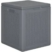 vidaXL Tuinbox 90 L PP rattan grijs