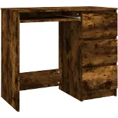 vidaXL Bureau 90x45x76 cm bewerkt hout gerookt eikenkleurig