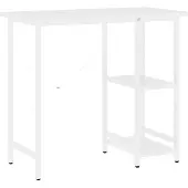 vidaXL Computerbureau, wit, 80x40x72 cm, MDF en metaal
