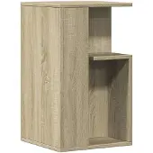 vidaXL Bijzettafel 35x35x60 cm bewerkt hout sonoma eikenkleurig