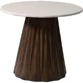 Giga Meubel Bijzettafel Faiza Marmer Beige Rond 60cm
