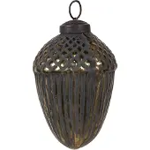 Clayre & Eef Kerstbal Overig Ø 7x10 cm Zwart Glas Kerstballen
