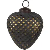 Clayre & Eef Kerstbal Overig 8x4x9 cm Zwart Glas Kerstballen