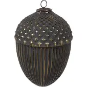 Clayre & Eef Kerstbal Overig Ø 18x27 cm Zwart Glas Kerstballen