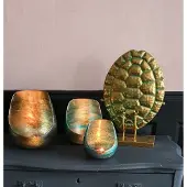 Maison Glass Green/Gold Eggshell 19*19*23cm