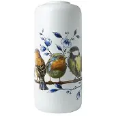 Heinen Delfts Blauw cilindervaas Bosvogels