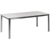 Beliani COSOLETO - Tuintafel-Wit-Veiligheidsglas, RVS