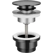 Hotbath P710 Klikplug - Gepolijst Zwart Pvd - Messing - 8720847723819 - Wastafels, Afvoerpluggen