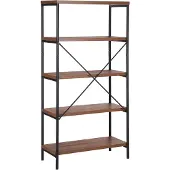 Beliani BRISBANE - Boekenkast-Donkere houtkleur-MDF