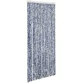 Möbelando Vliegengordijn 56x200 cm chenille blauw en wit
