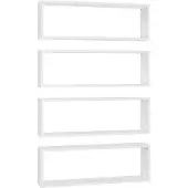 vidaXL Wandschappen kubus 4 st 80x15x26,5 cm bewerkt hout wit