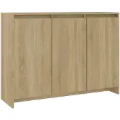 vidaXL Dressoir 102x33x75 cm bewerkt hout sonoma eikenkleurig