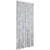 vidaXL Vliegengordijn 90x200 cm chenille wit en grijs