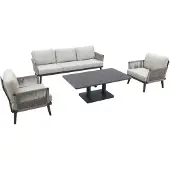 Van der Garde Tuinmeubelen Durban/Medina verstelbare stoel-bank loungeset - 4-delig
