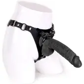 Kiotos COX Leren Strap-On inclusief Zwarte Dildo - 24 cm