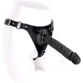 Kiotos COX Leren Strap-On inclusief Zwarte Dildo - 23 cm