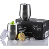 Bardi RVS 2 Stuks Dubbelwandige Thermosbeker, Partybeker Set met Deksels – RVS